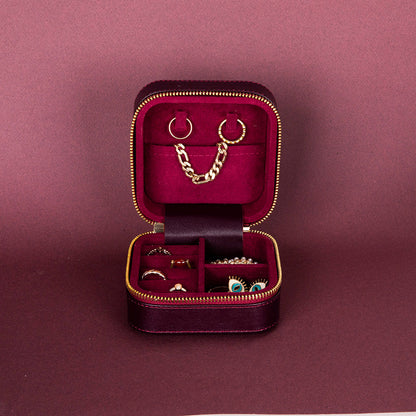 Arden Genuine Leather Jewelry Box – Handcrafted Storage with Velvet Interior