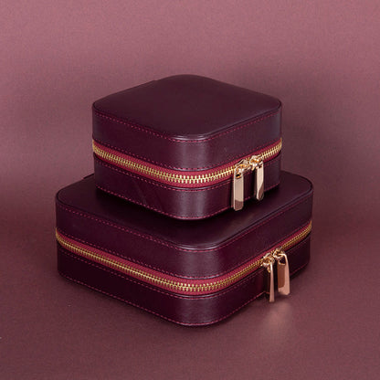 Arden Genuine Leather Jewelry Box – Handcrafted Storage with Velvet Interior