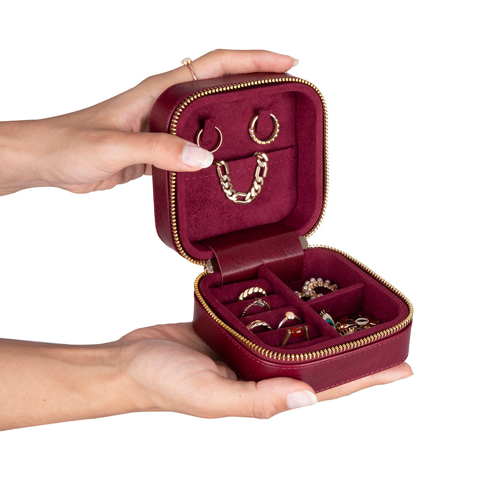 Arden Genuine Leather Jewelry Box – Handcrafted Storage with Velvet Interior