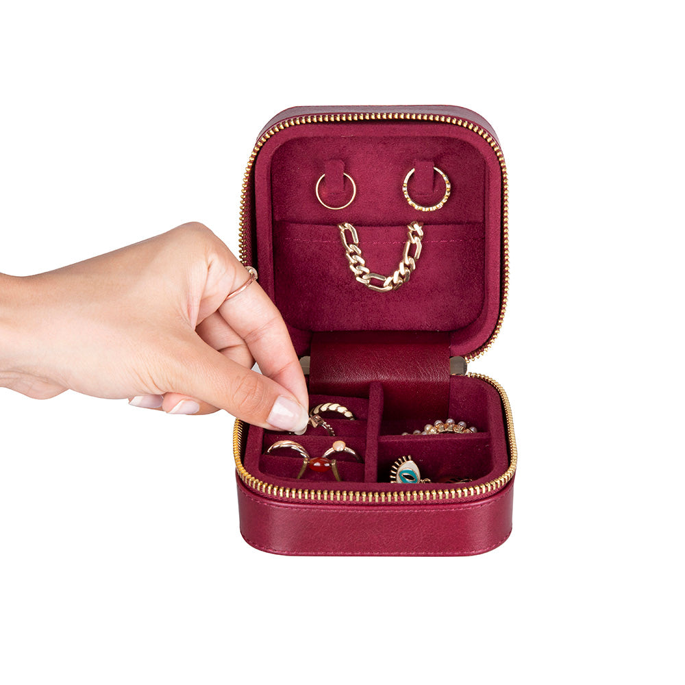 Arden Genuine Leather Jewelry Box – Handcrafted Storage with Velvet Interior