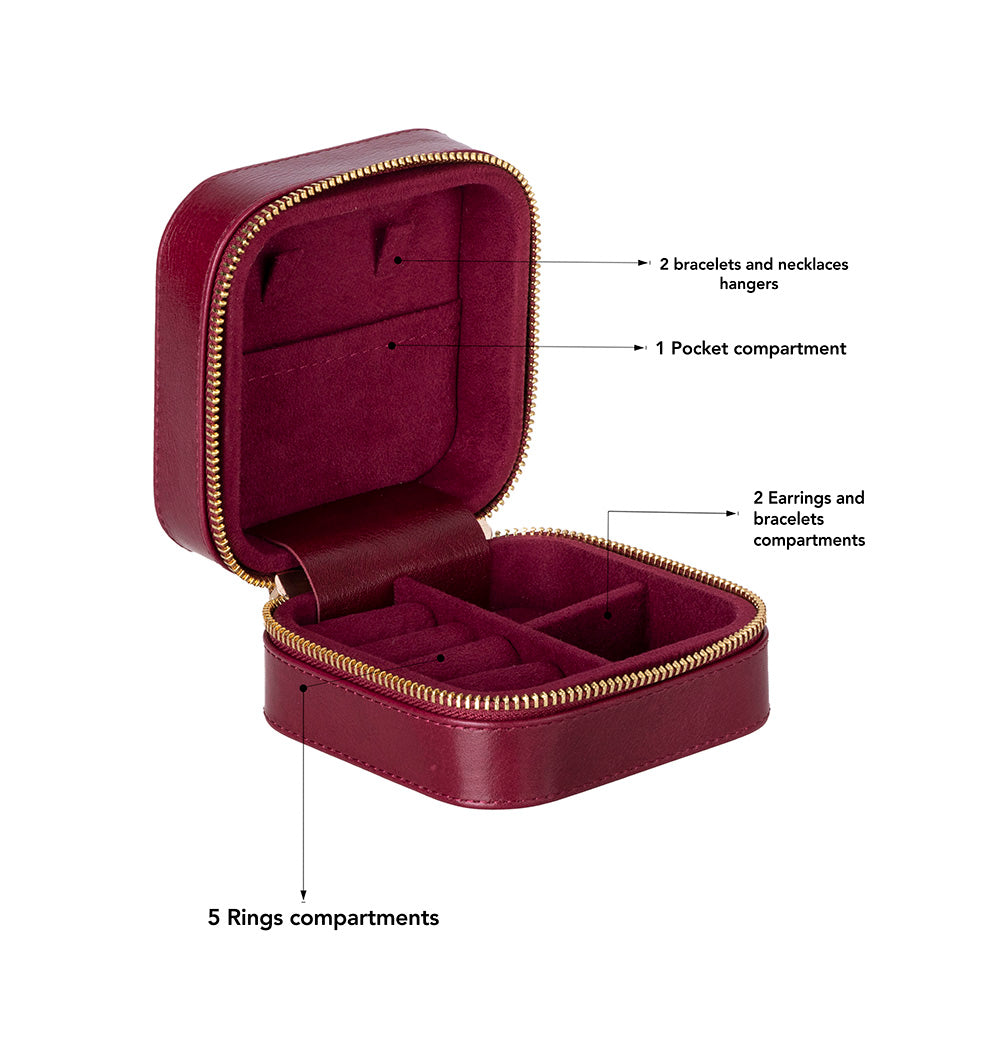 Arden Genuine Leather Jewelry Box – Handcrafted Storage with Velvet Interior