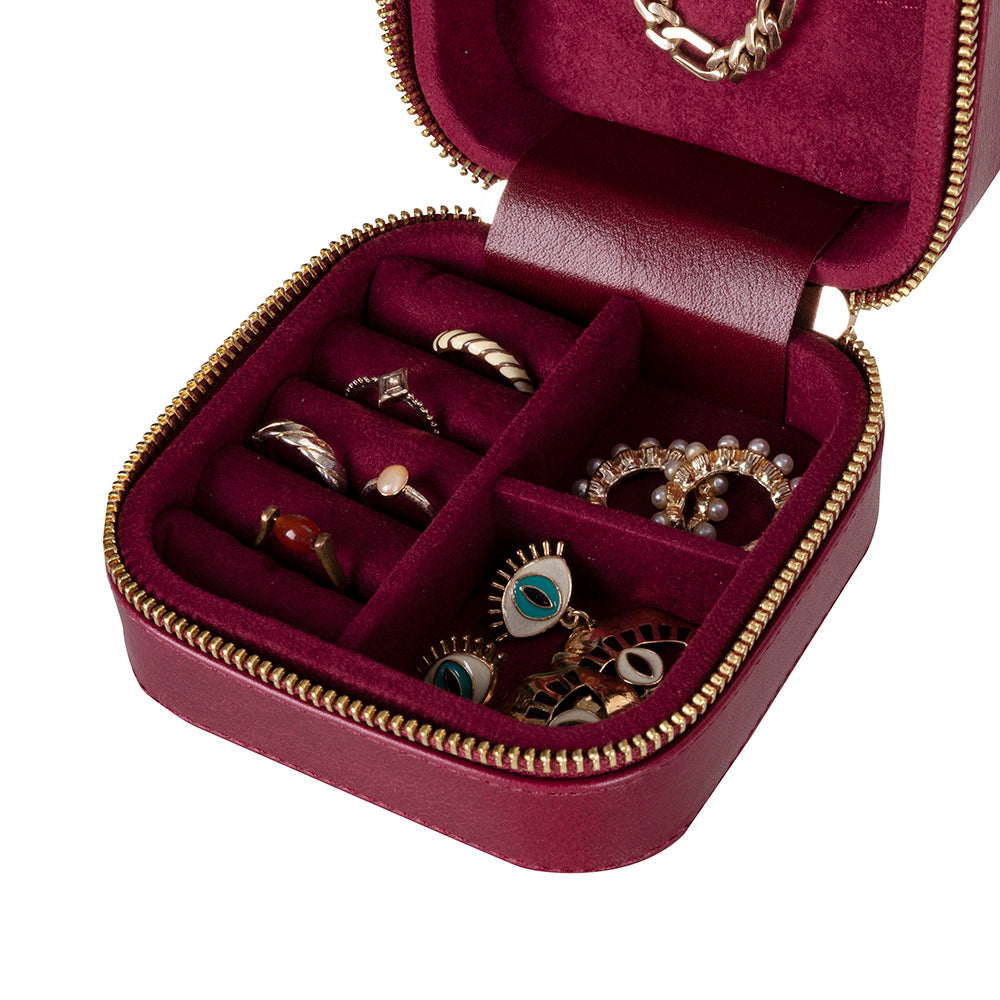 Arden Genuine Leather Jewelry Box – Handcrafted Storage with Velvet Interior