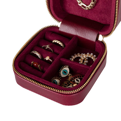 Arden Genuine Leather Jewelry Box – Handcrafted Storage with Velvet Interior