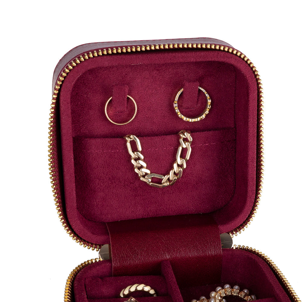 Arden Genuine Leather Jewelry Box – Handcrafted Storage with Velvet Interior
