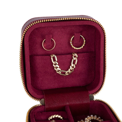 Arden Genuine Leather Jewelry Box – Handcrafted Storage with Velvet Interior