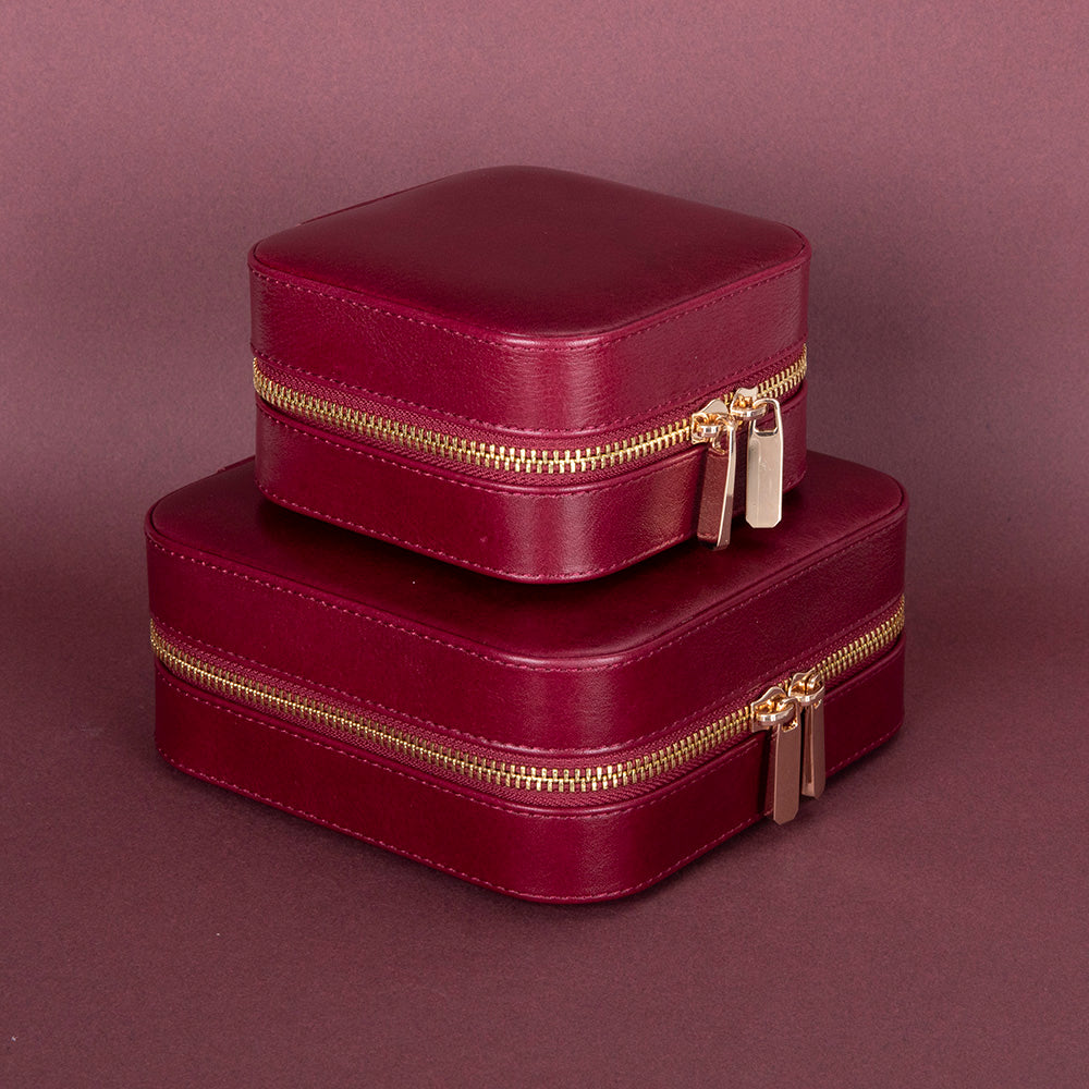 Arden Genuine Leather Jewelry Box – Handcrafted Storage with Velvet Interior