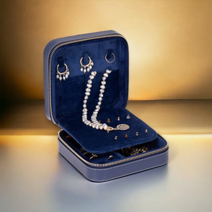 Arden Genuine Leather Jewelry Box – Handcrafted Storage with Velvet Interior