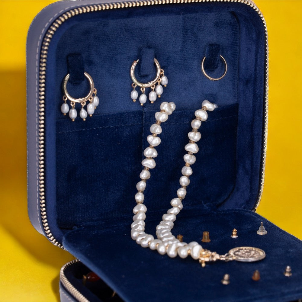 Arden Genuine Leather Jewelry Box – Handcrafted Storage with Velvet Interior