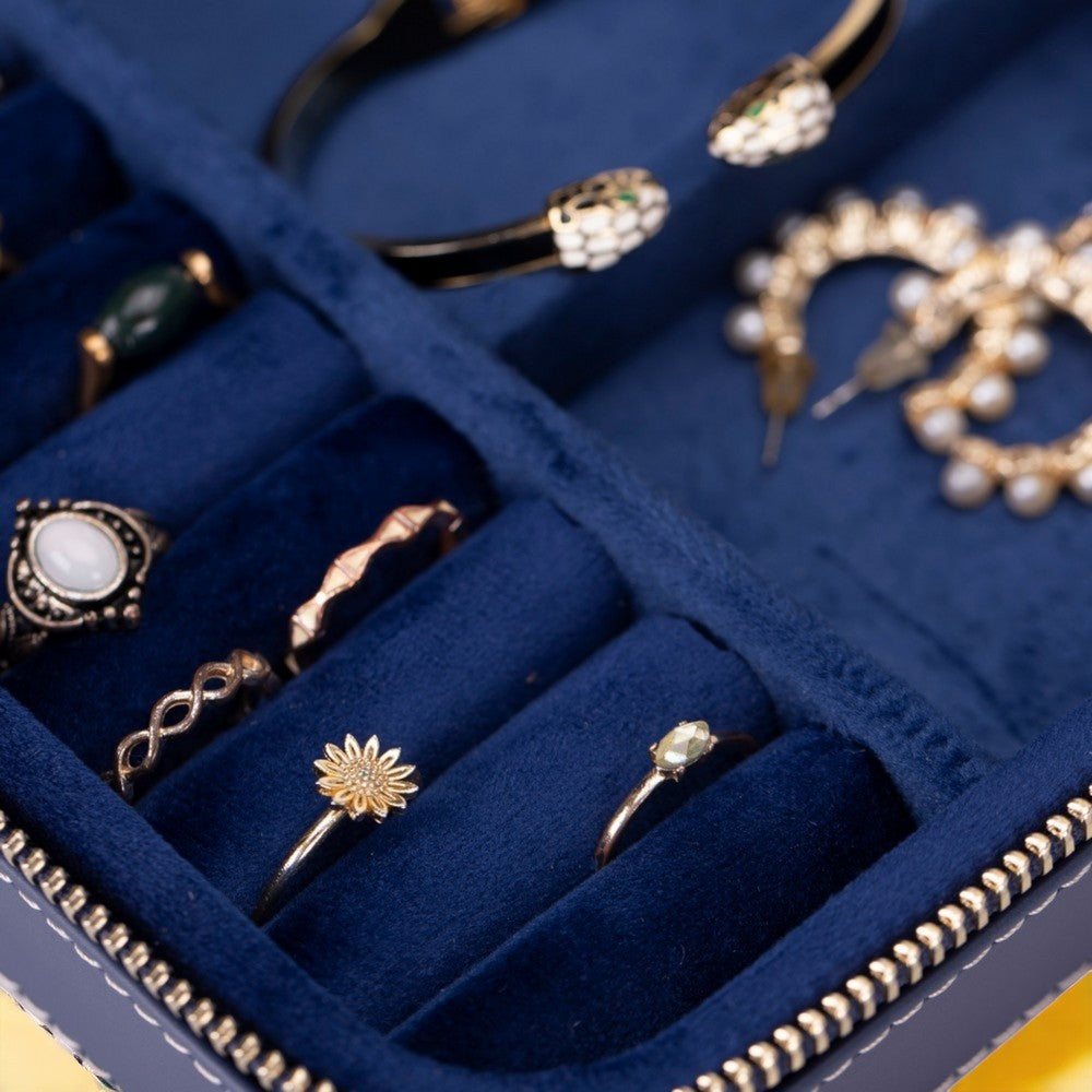 Arden Genuine Leather Jewelry Box – Handcrafted Storage with Velvet Interior