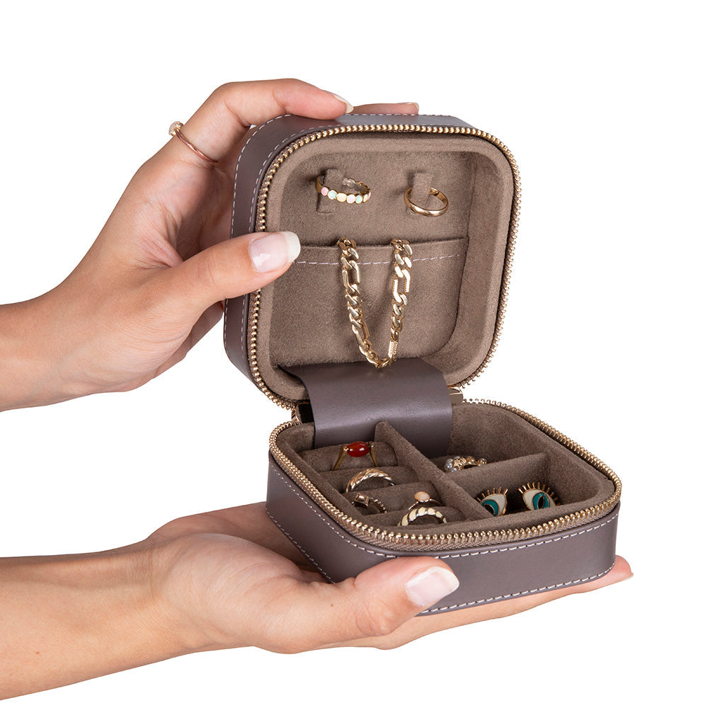 Arden Genuine Leather Jewelry Box – Handcrafted Storage with Velvet Interior