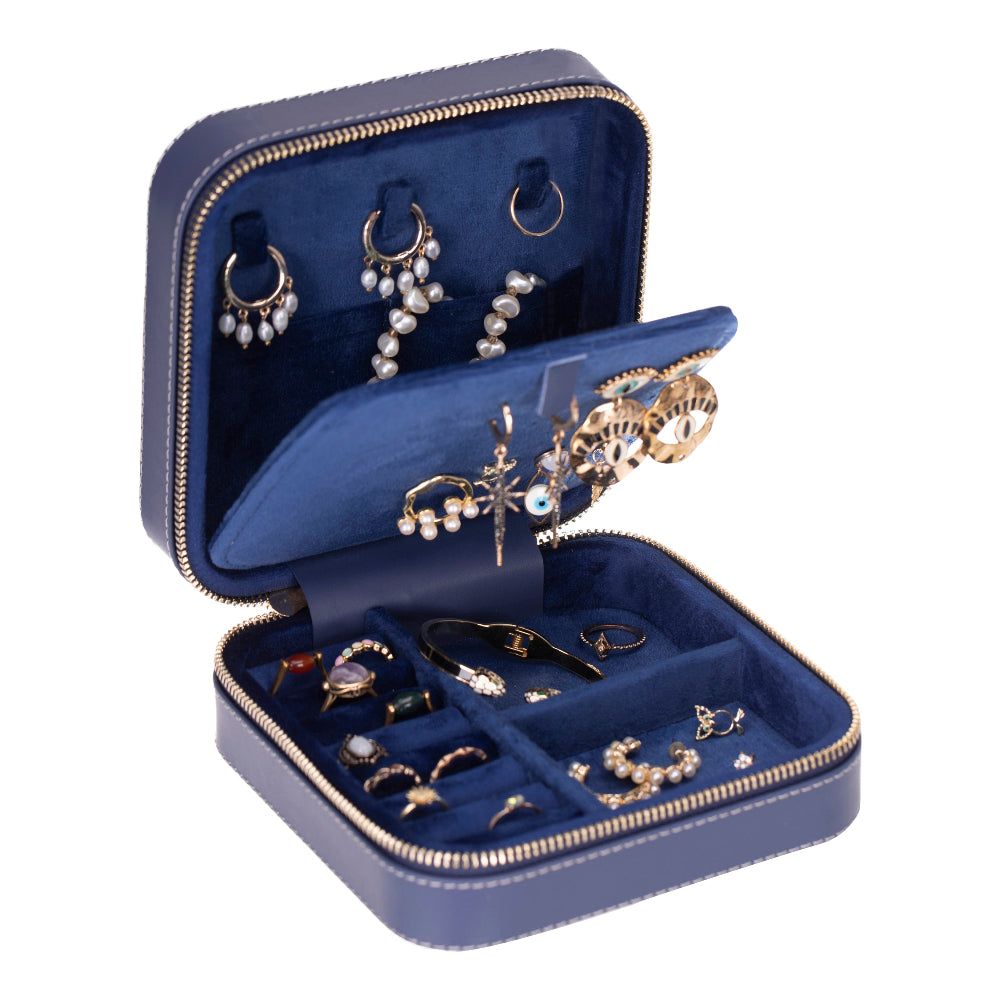 Arden Genuine Leather Jewelry Box – Handcrafted Storage with Velvet Interior
