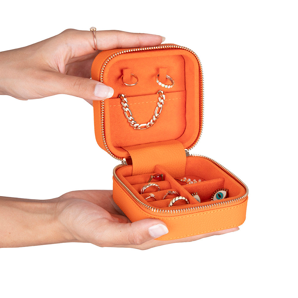 Arden Genuine Leather Jewelry Box – Handcrafted Storage with Velvet Interior