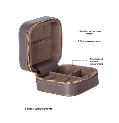 Arden Genuine Leather Jewelry Box – Handcrafted Storage with Velvet Interior