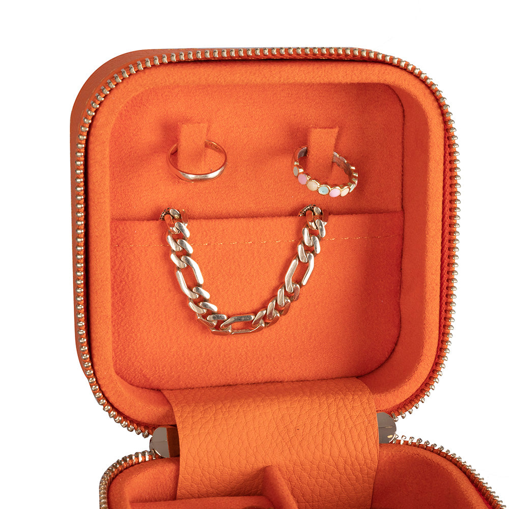 Arden Genuine Leather Jewelry Box – Handcrafted Storage with Velvet Interior