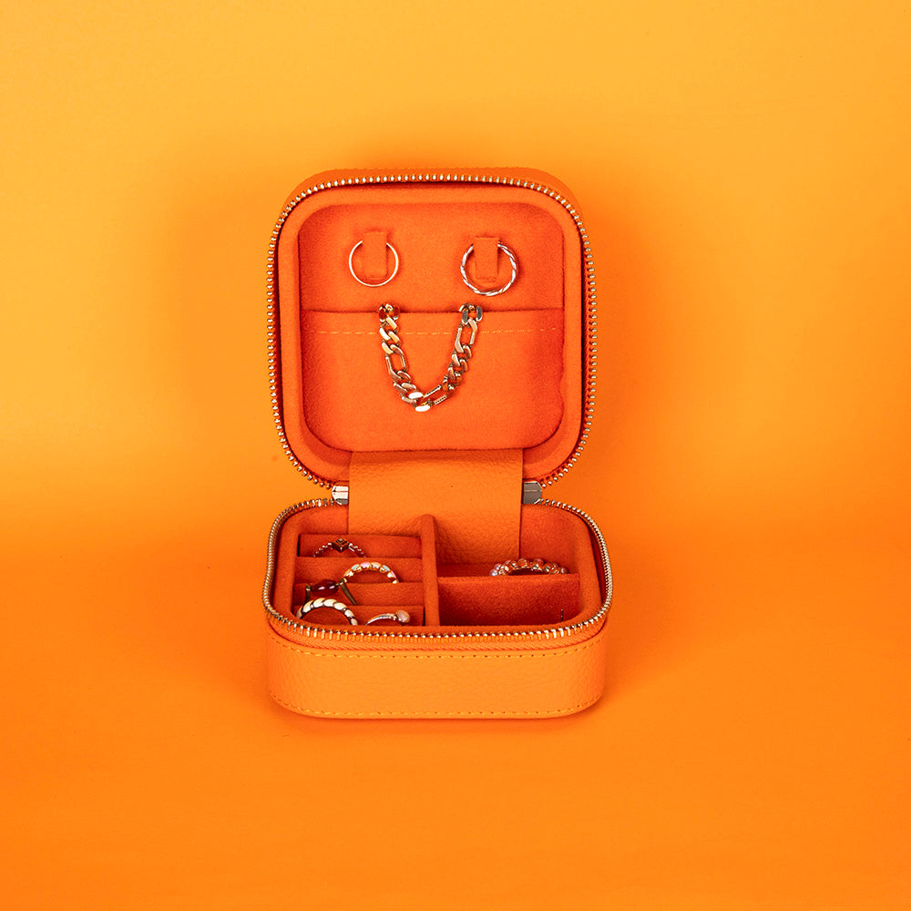 Arden Genuine Leather Jewelry Box – Handcrafted Storage with Velvet Interior