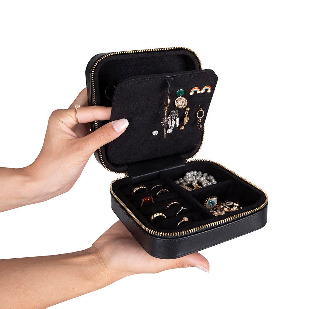 Arden Genuine Leather Jewelry Box – Handcrafted Storage with Velvet Interior