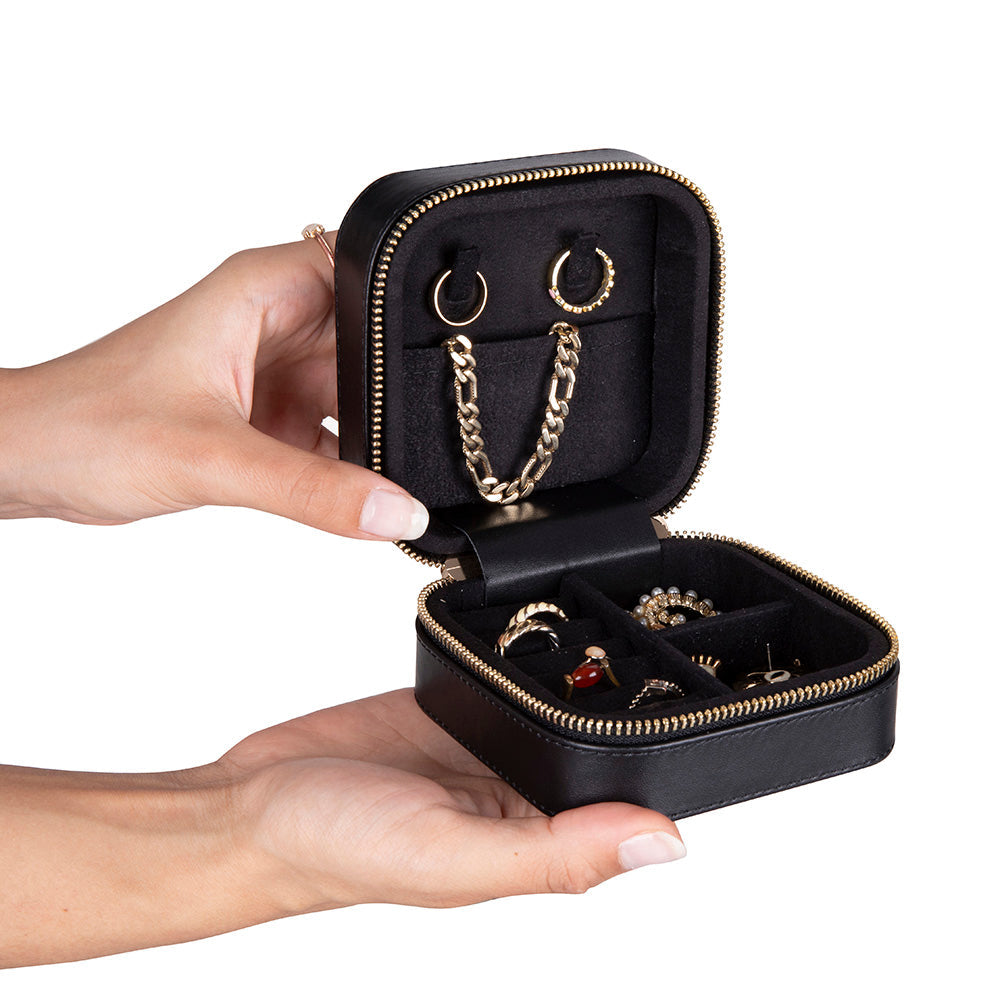 Arden Genuine Leather Jewelry Box – Handcrafted Storage with Velvet Interior