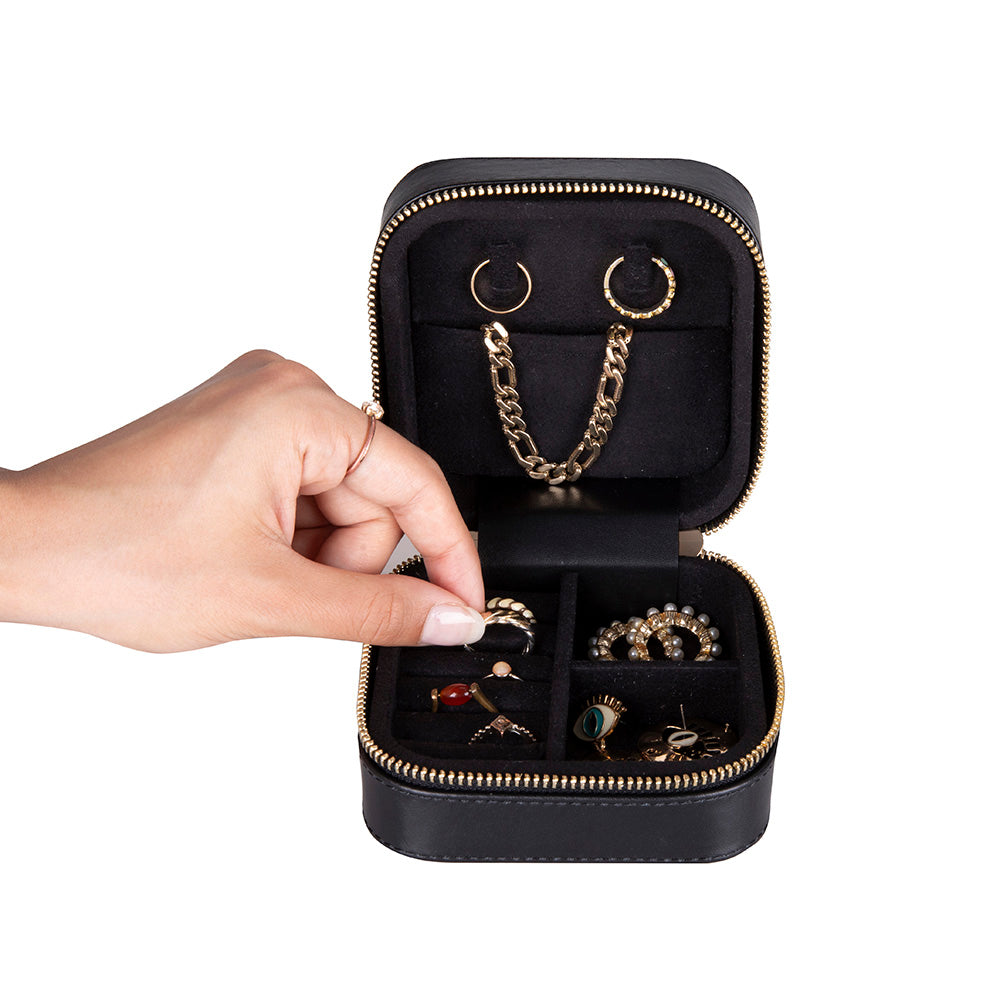 Arden Genuine Leather Jewelry Box – Handcrafted Storage with Velvet Interior