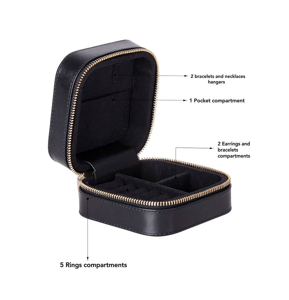 Arden Genuine Leather Jewelry Box – Handcrafted Storage with Velvet Interior