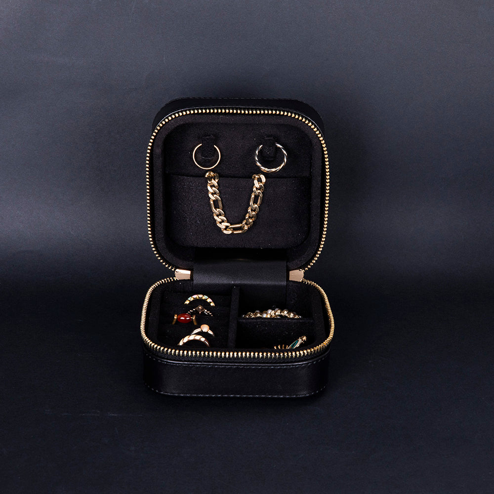 Arden Genuine Leather Jewelry Box – Handcrafted Storage with Velvet Interior