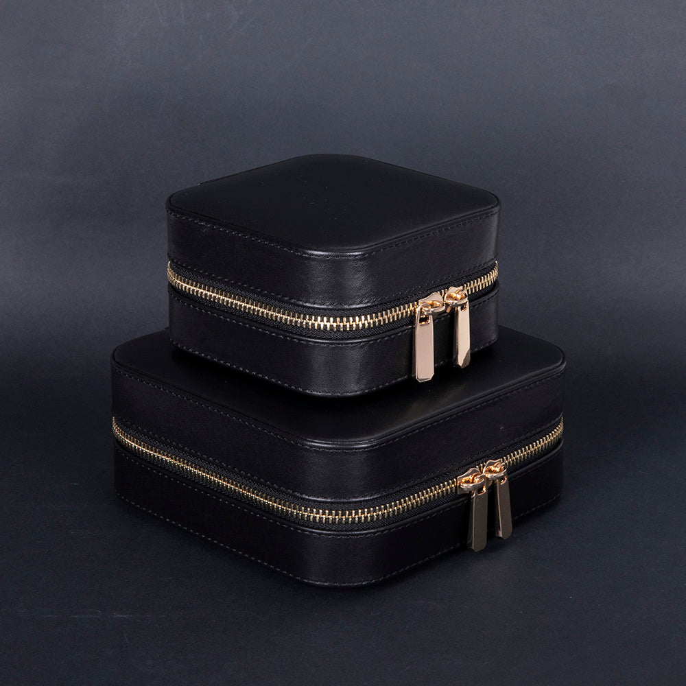 Arden Genuine Leather Jewelry Box – Handcrafted Storage with Velvet Interior