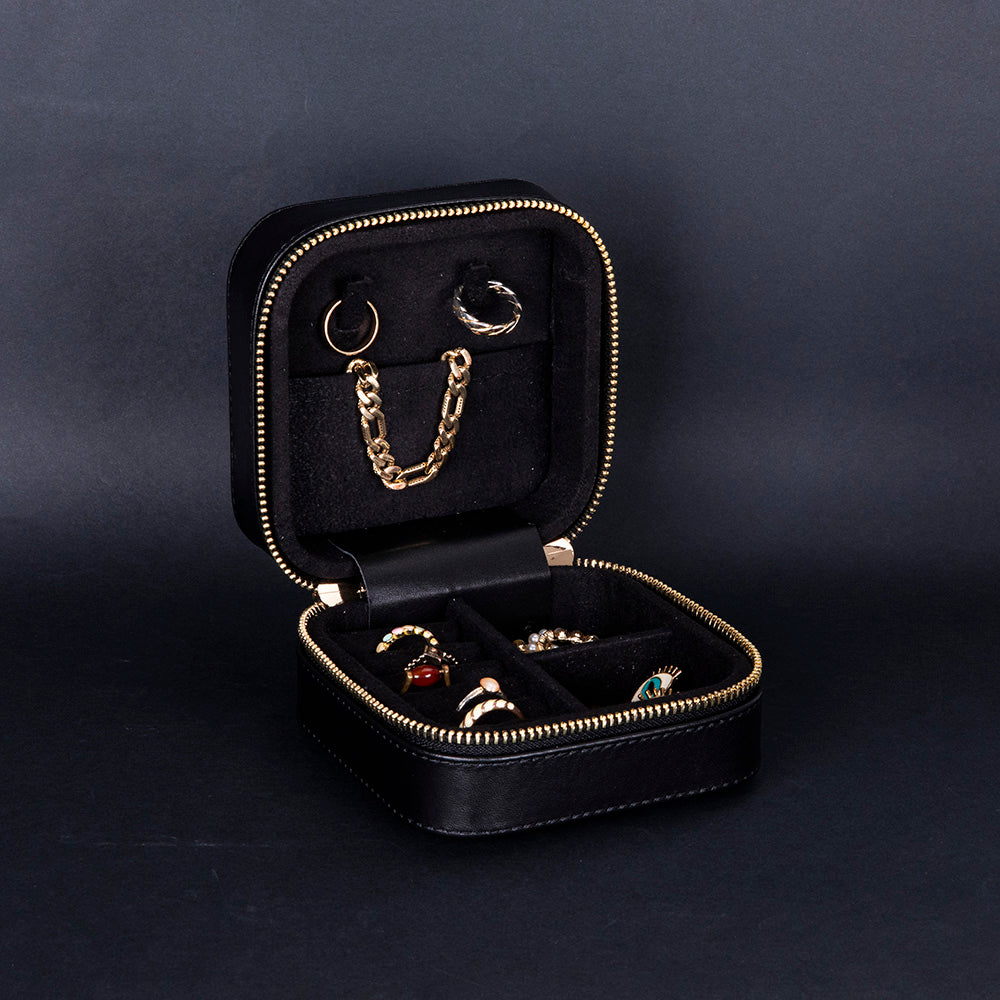 Arden Genuine Leather Jewelry Box – Handcrafted Storage with Velvet Interior