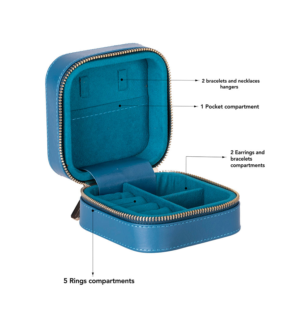 Arden Genuine Leather Jewelry Box – Handcrafted Storage with Velvet Interior