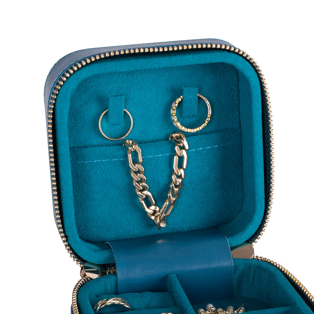 Arden Genuine Leather Jewelry Box – Handcrafted Storage with Velvet Interior