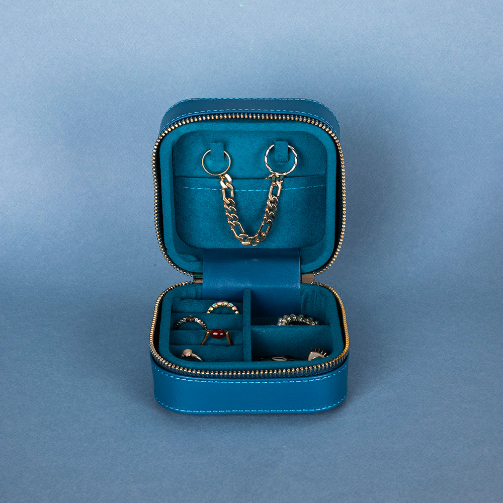 Arden Genuine Leather Jewelry Box – Handcrafted Storage with Velvet Interior