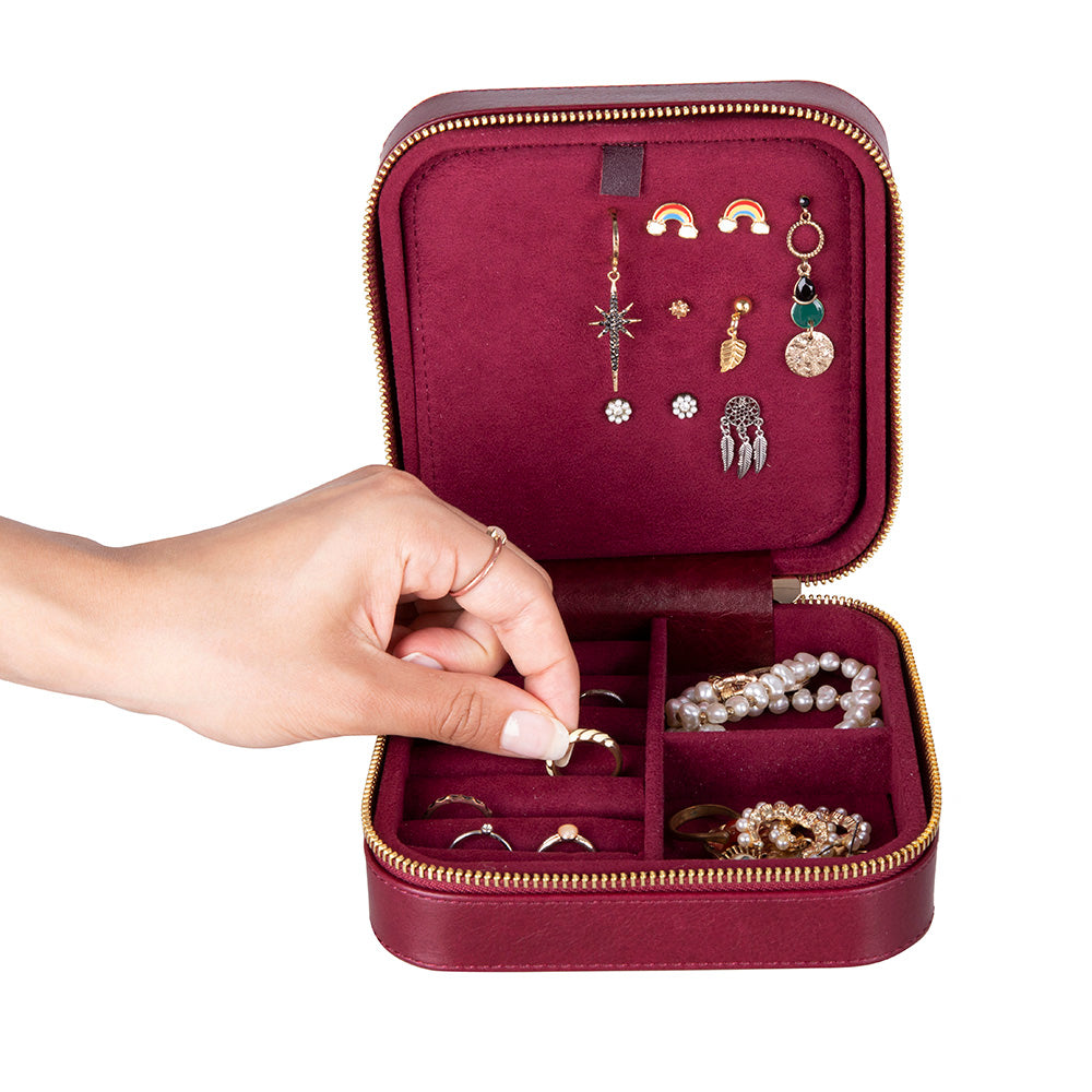 Arden Leather Jewelry Box – Handcrafted Large Storage Case for Travel