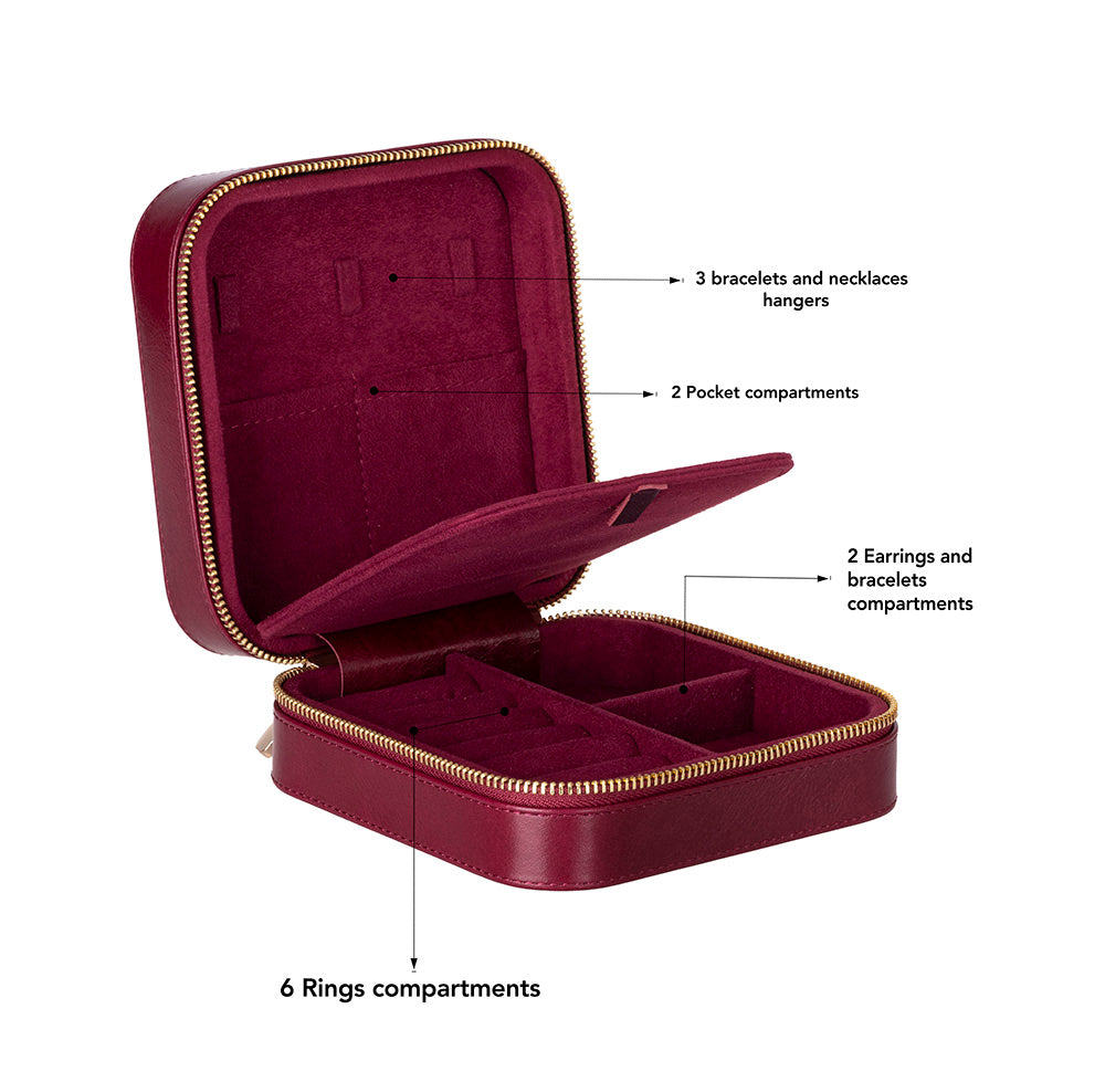 Arden Leather Jewelry Box – Handcrafted Large Storage Case for Travel