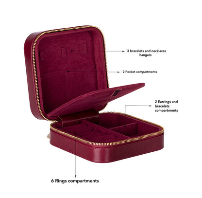 Arden Leather Jewelry Box – Handcrafted Large Storage Case for Travel