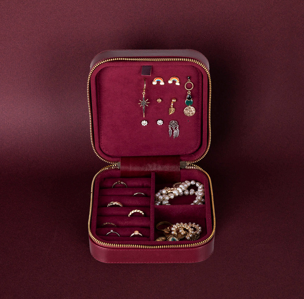 Arden Leather Jewelry Box – Handcrafted Large Storage Case for Travel