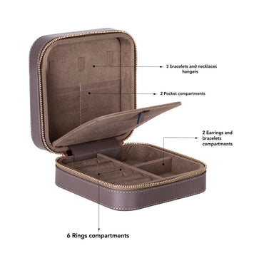 Arden Leather Jewelry Box – Handcrafted Large Storage Case for Travel