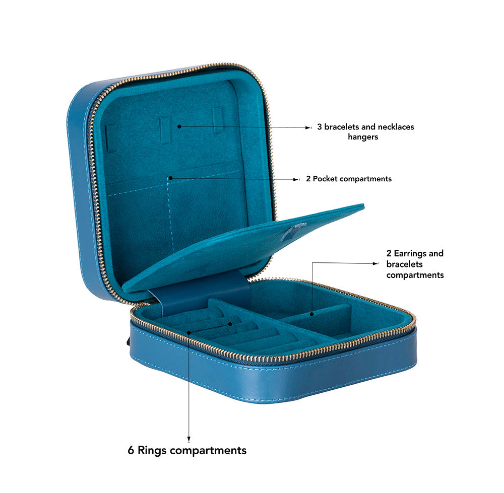 Arden Leather Jewelry Box – Handcrafted Large Storage Case for Travel