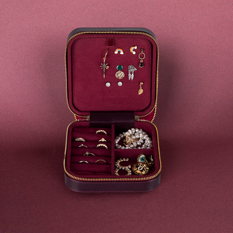 Arden Leather Jewelry Box – Handcrafted Large Storage Case for Travel