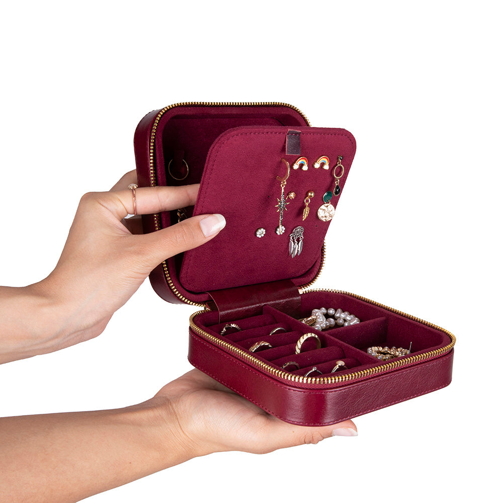 Arden Leather Jewelry Box – Handcrafted Large Storage Case for Travel