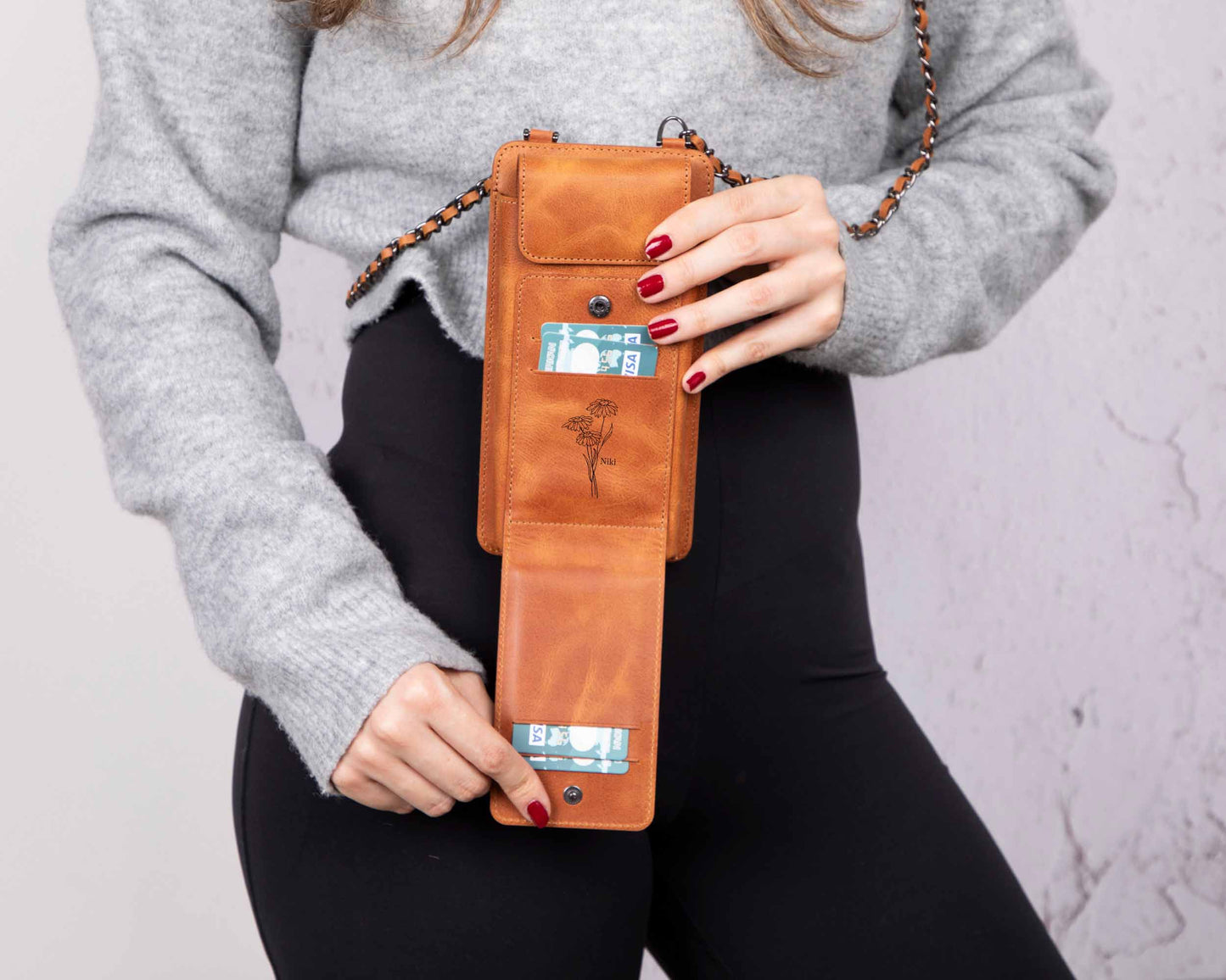 Avjin Leather Crossbody Phone Bag