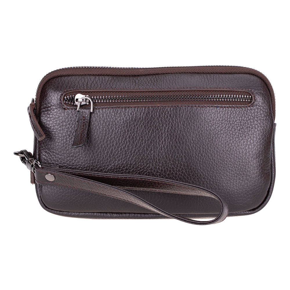 Axis Compact Unisex Wristlet Genuine Leather Clutch Bag
