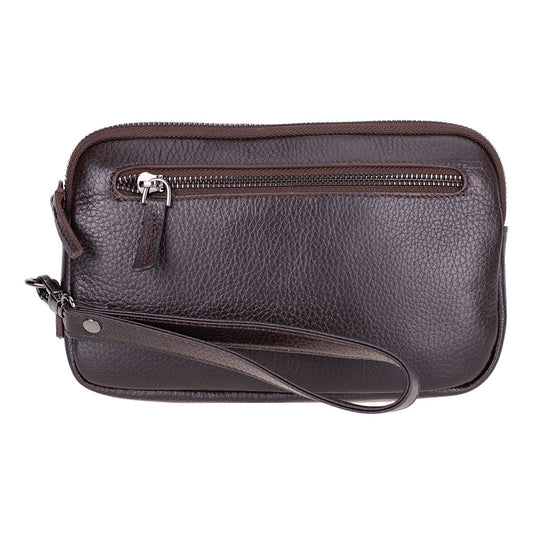 Axis Compact Unisex Wristlet Genuine Leather Clutch Bag