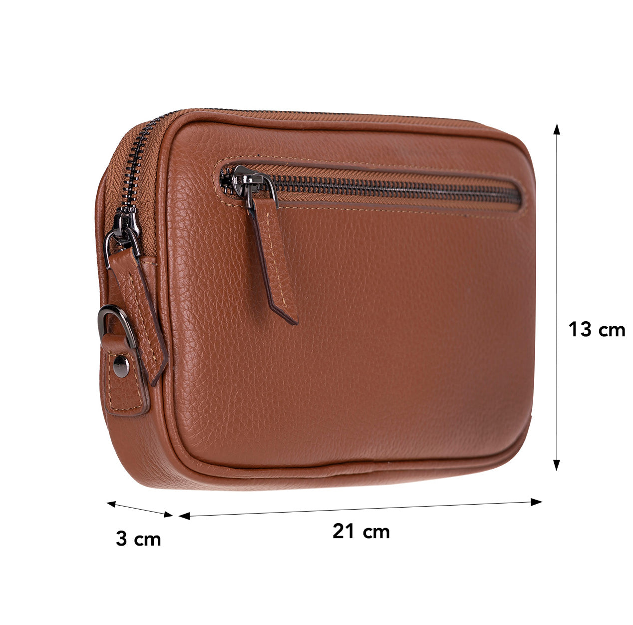 Axis Compact Unisex Wristlet Genuine Leather Clutch Bag