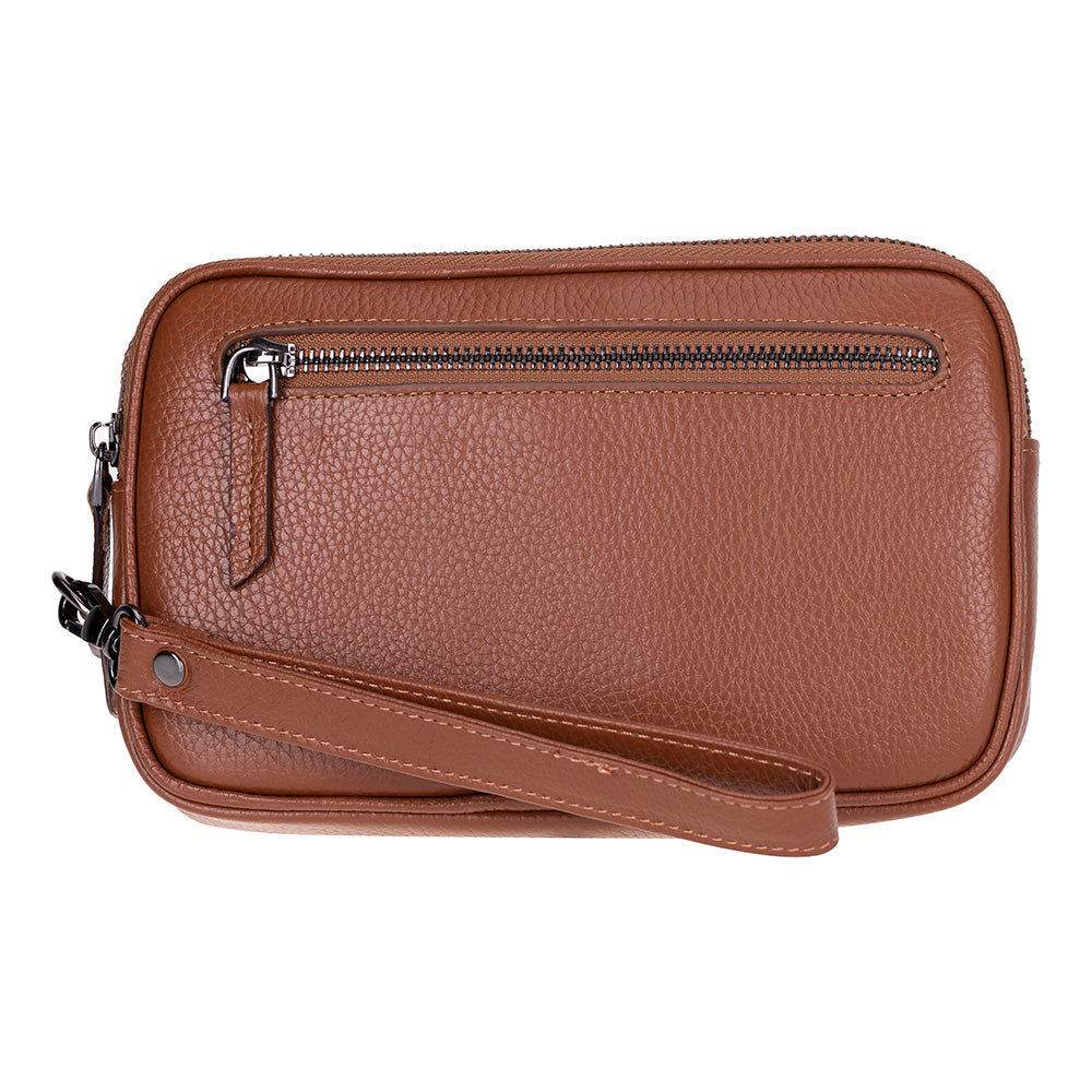 Axis Compact Unisex Wristlet Genuine Leather Clutch Bag