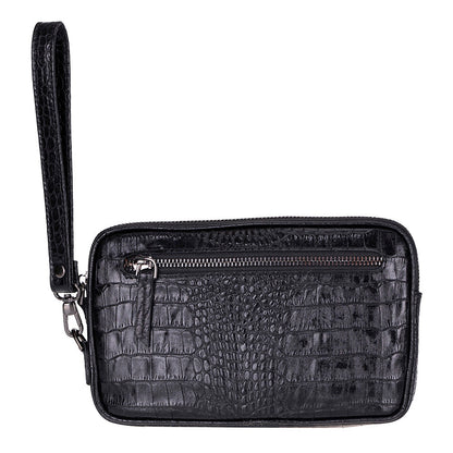 Axis Compact Unisex Wristlet Genuine Leather Clutch Bag