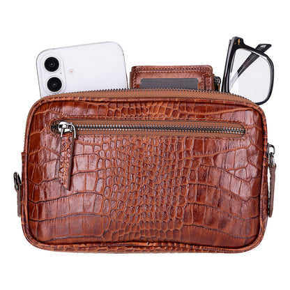 Axis Compact Unisex Wristlet Genuine Leather Clutch Bag