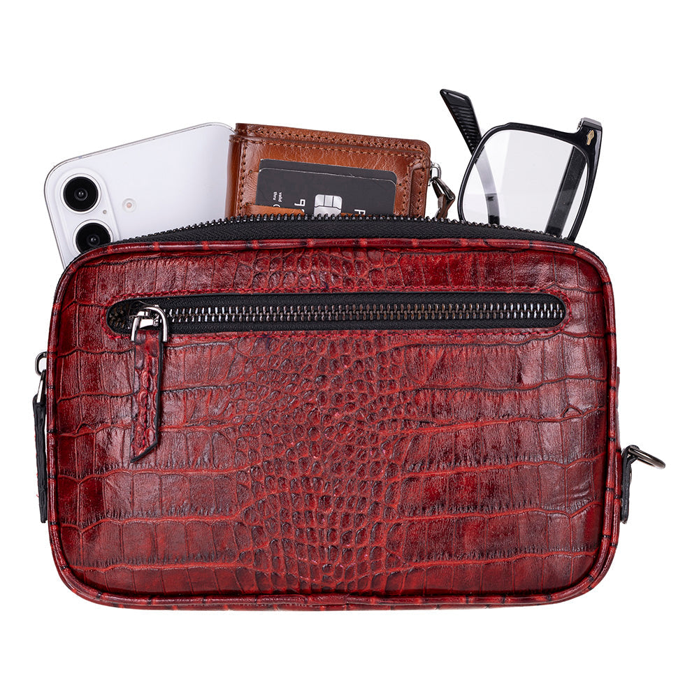 Axis Compact Unisex Wristlet Genuine Leather Clutch Bag