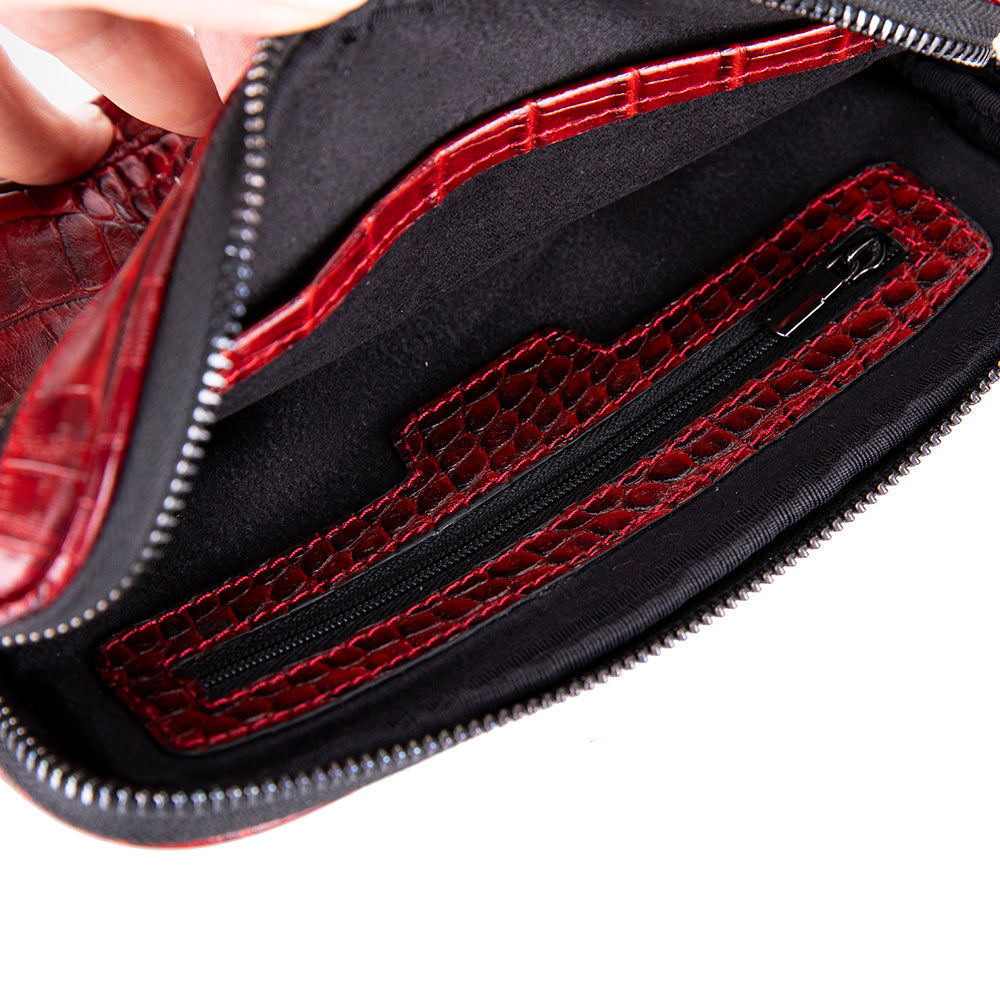 Axis Compact Unisex Wristlet Genuine Leather Clutch Bag