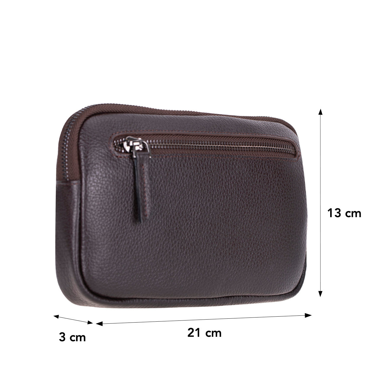 Axis Compact Unisex Wristlet Genuine Leather Clutch Bag