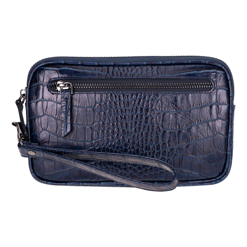 Axis Compact Unisex Wristlet Genuine Leather Clutch Bag