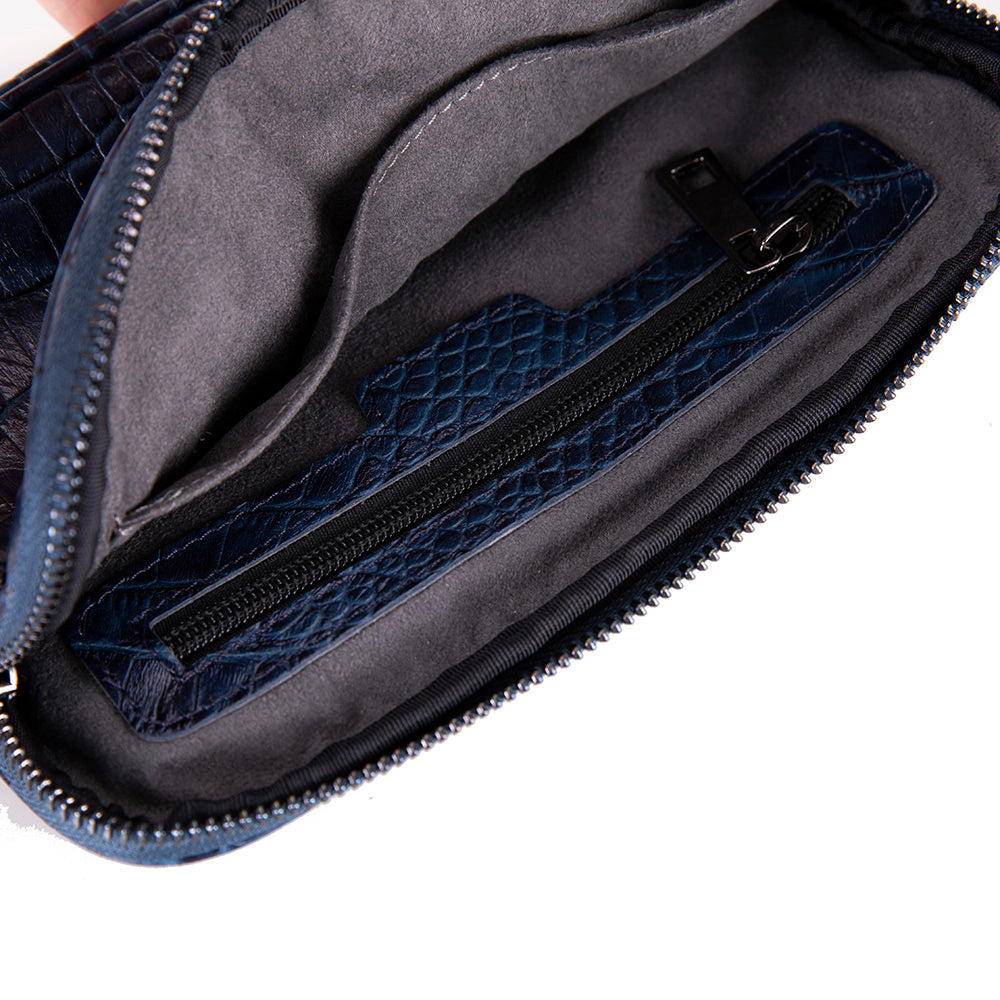 Axis Compact Unisex Wristlet Genuine Leather Clutch Bag