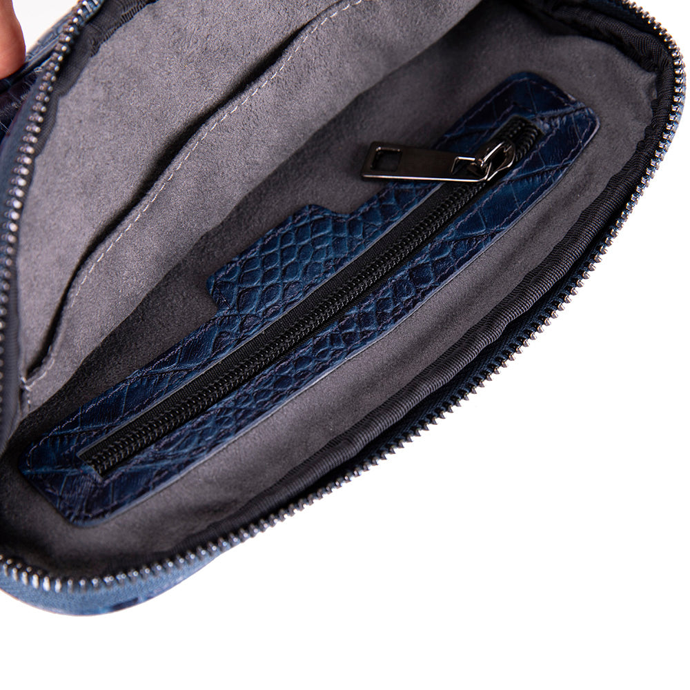 Axis Compact Unisex Wristlet Genuine Leather Clutch Bag